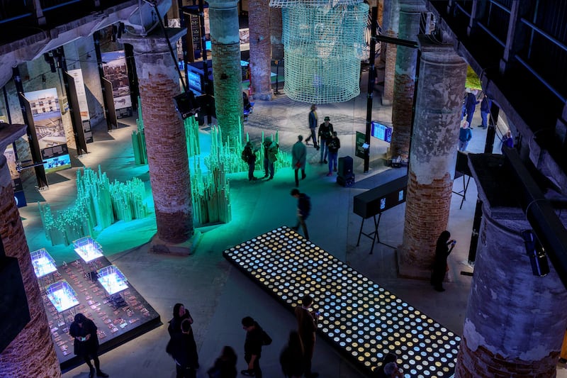 Installation view of the Intelligens. Natural. Artificial. Collective exhibit. Photograph: Andrea Avezzù, courtesy La Biennale di Venezia