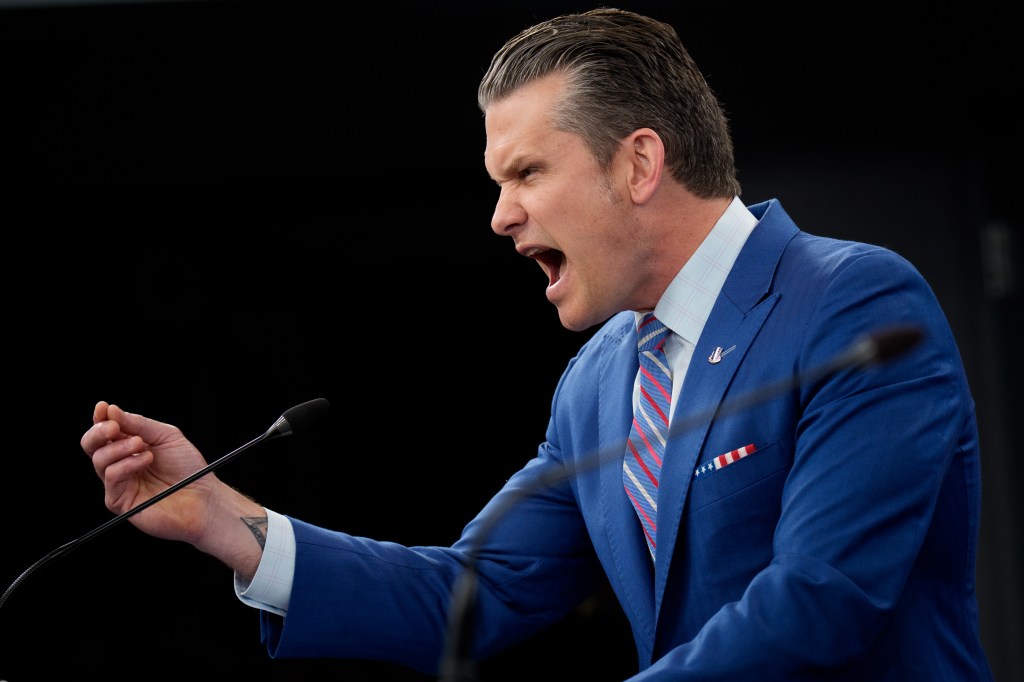 Pete Hegseth Channels Trump’s Playbook in Iran Strike Briefing