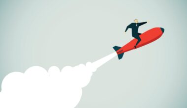Man riding a rocket ship.