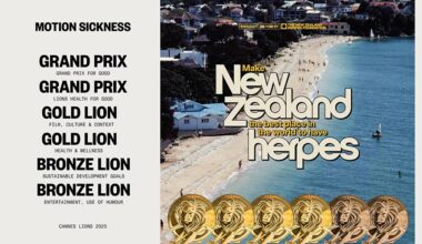 Glory for New Zealand as Motion Sickness + FINCH take out Second Cannes Grand Prix for Good for New Zealand Herpes Foundation – Campaign Brief NZ
