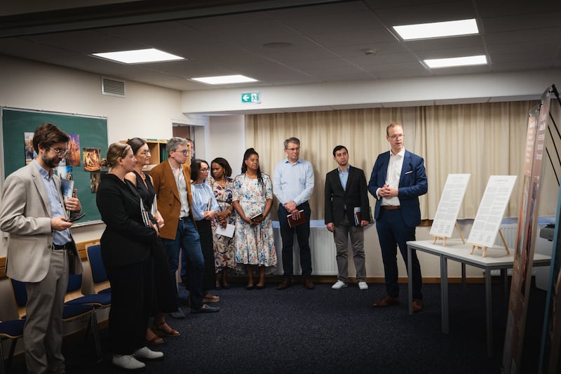 Michaël Ulrich, President of the Nancy France Stake, gives a tour of the first meetinghouse in Luxembourg owned by The Church of Jesus Christ of Latter-day Saints during an open house held June 14-15, 2025.