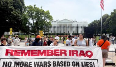 Protesters gather outside White House to denounce US airstrikes on Iran – The GW Hatchet
