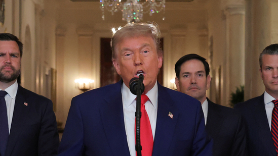 U.S. President Donald Trump delivers an address to the nation accompanied by U.S. Vice President JD Vance, U.S. Secretary of State Marco Rubio and U.S. Defense Secretary Pete Hegseth, at the White House in Washington, D.C., U.S. June 21, 2025, following U.S. strikes on Iran's nuclear facilities. REUTERS/Carlos Barria/Pool(REUTERS)