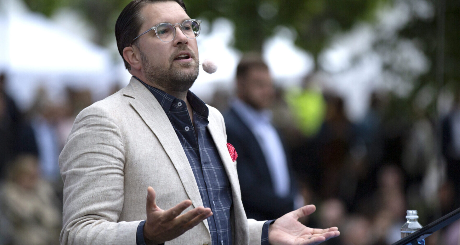 Jimmie Åkesson, Sweden Democrats, speaking at Almedalen