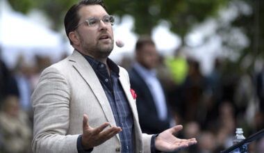 Jimmie Åkesson, Sweden Democrats, speaking at Almedalen