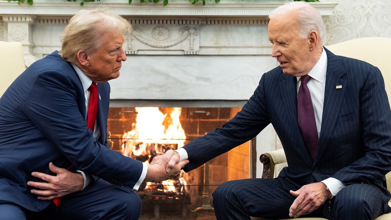 President Joe Biden meets with President-elect Donald Trump in the Oval Office of the White House, Wednesday, Nov. 13, 2024, in Washington. (AP Photo/Evan Vucci, file)