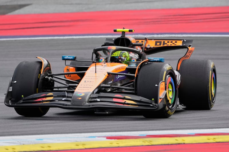 Lando Norris finished fastest in second practice in Austria (Darko Bandic/AP)