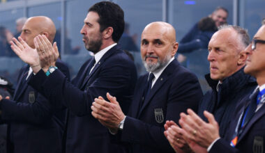 MILAN, ITALY - MARCH 20: Luciano Spalletti, Head Coach of Italy, applauds prior to the UEFA Nations League quarterfinal leg one match between Italy and Germany at Stadio San Siro on March 20, 2025 in Milan, Italy. (Photo by Alessandro Sabattini/Getty Images)