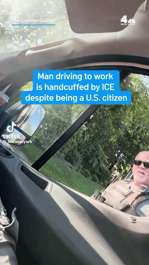 Elzon Lemus says he was on the job, driving in a work van with his co-worker in Westbury when they were pulled over by U.S. Immigration and Customs Enforcement (ICE) agents. The incident was recorded on Lemus' phone.