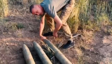 Ukraine’s 137th Territorial Defense Battalion uses a homemade rocket launcher on a BMW sedan to target Russian forces.