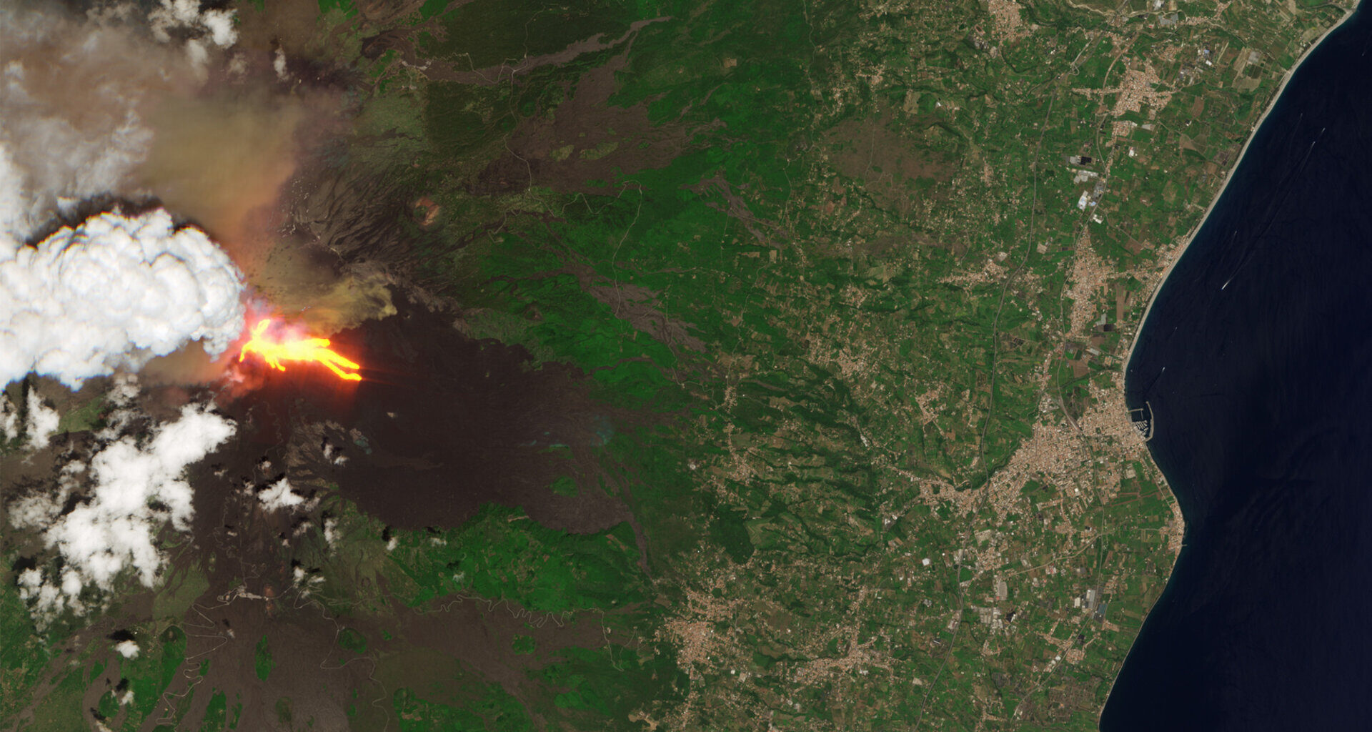 The Copernicus Sentinel-2 mission has captured a dramatic image of Mount Etna erupting on 2 June 2025 when a massive plume of ash, gas and rock suddenly burst from Europe