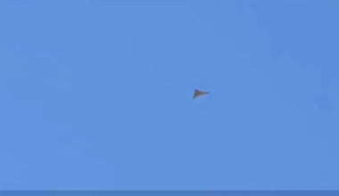 IAF figther downing an Iranian drone, relatively high quality ground view