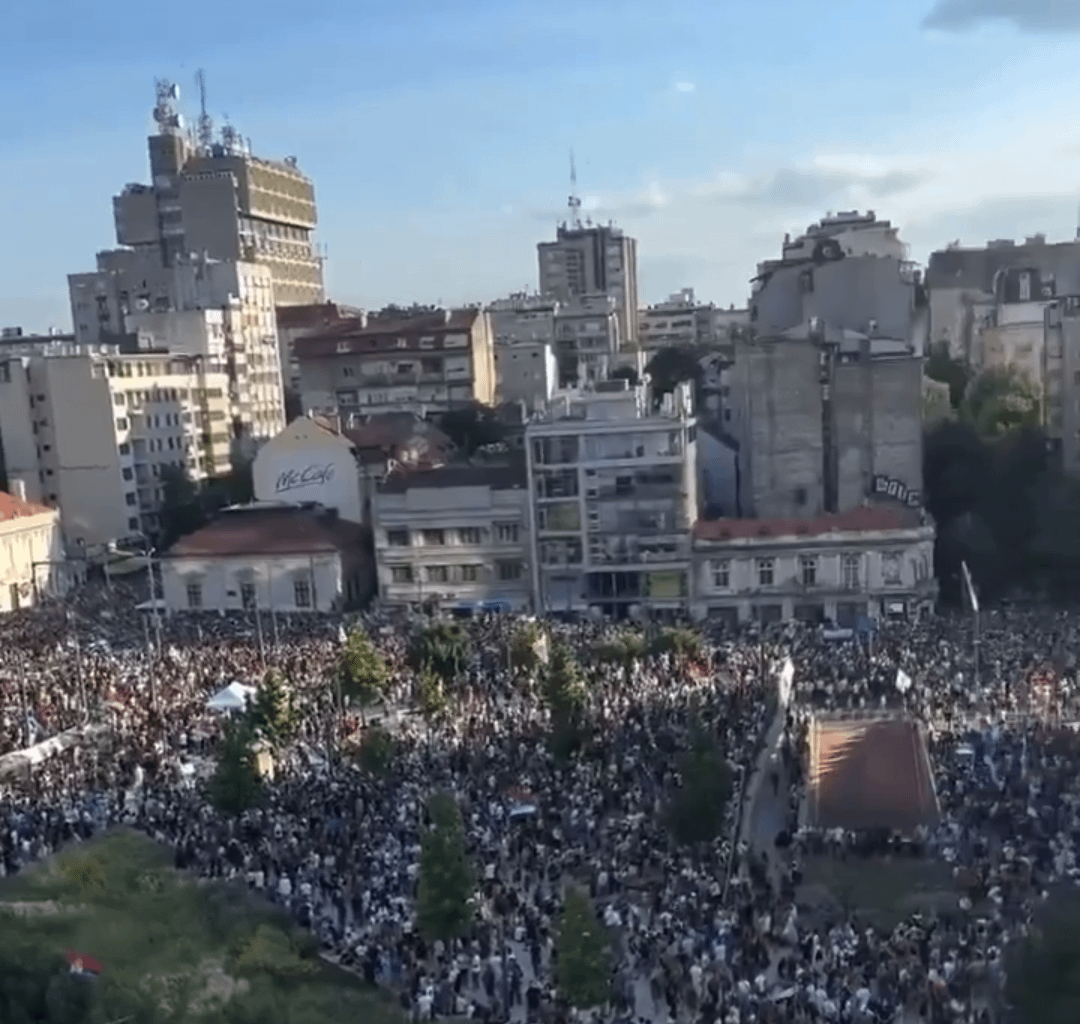 Student led protest in Belgrade, Serbia, right now