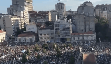 Student led protest in Belgrade, Serbia, right now