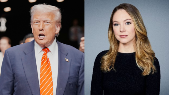 Donald Trump lashed out at CNN journalist Natasha Bertrand on Wednesday(AP and X)