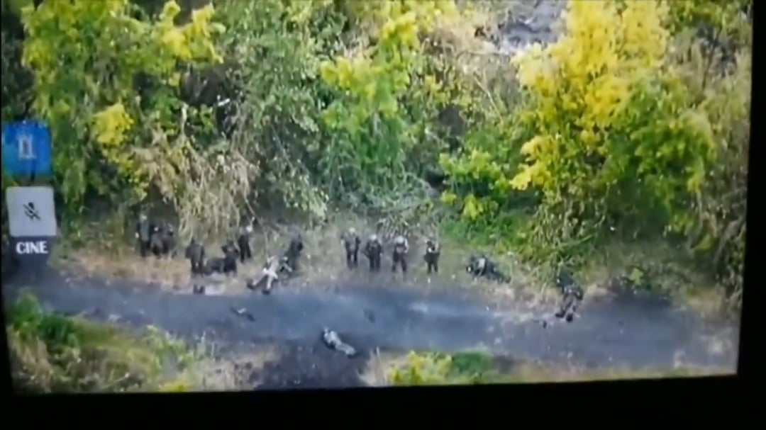 12 Russian soldiers who were dropped off to assault Ukrainian positions decided to surrender to Ukrainian attack drone operator. June 2025 (most likely Sumy region). [Publ. 21.06.2025]