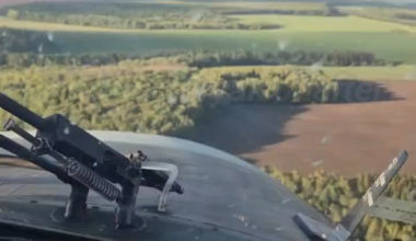 Russian Ka-52 shoots down Ukrainian Lyutyy kamikaze drone with its cannon on the morning of May 31st 2025