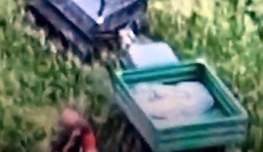 Serious wounded Ukrainian soldier in an area under Russian fire control evacuated by a ground drone operated by the 20th UAS Regiment K-2. Siversk direction. June 2025 [Published 11.06.2025]