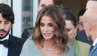 Jeff Bezos and Lauren Sanchez's wedding in Venice is attended by Queen Rania of Jordan and her family as King's wife stuns in a glitzy Armani couture dress