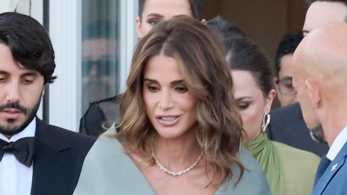 Jeff Bezos and Lauren Sanchez's wedding in Venice is attended by Queen Rania of Jordan and her family as King's wife stuns in a glitzy Armani couture dress