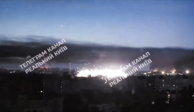 Footage of a Russian Cluster Munition attack on Kyiv