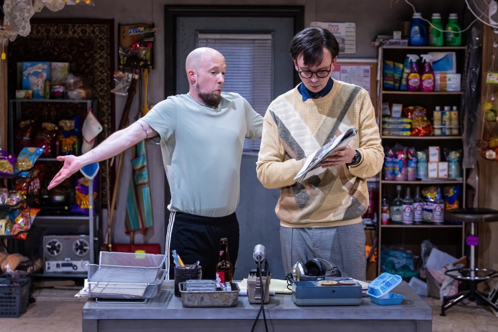 Orion Bradshaw (left) as Dmitri and Bets Swadis as Evgeny in Mother Russia. Photo: David Kinder