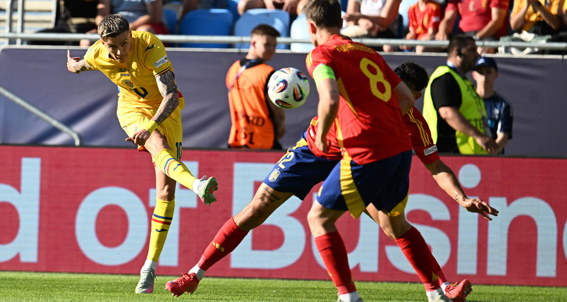 România U21 - Spania U21 1-2, în Grupa A de la Campionatul European. „Tricolorii” au nevoie de o minune pentru a se califica în sferturi