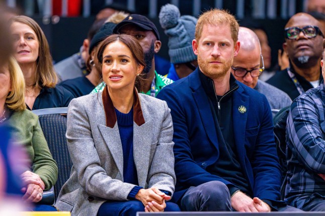 Meghan Markle, Duchess of Sussex at Wheelchair Basketball in Vancouver Convention Centre during Invictus Games Vancouver Whistler 2025 in Canada. 09 Feb 2025 Pictured: Prince Harry, Duke of Sussex, Meghan Markle, Duchess of Sussex at Wheelchair Basketball in Vancouver Convention Centre during Invictus Games Vancouver Whistler 2025 in Canada. Photo credit: MEGA TheMegaAgency.com sales@mega.global