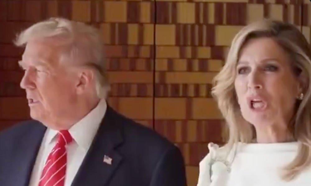 WATCH:  Viral Video Shows Dutch Queen Seemingly Mocking Trump’s Mouth Movements