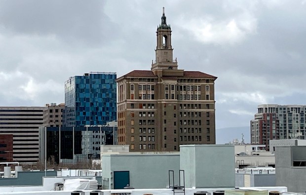Bank of Italy historic tower at 12 South First Street...