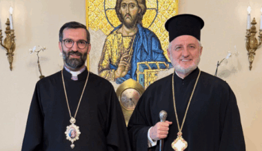 Visit of Archbishop of America and Bishop Sahag Yemishian from Armenian Prelate of Greece