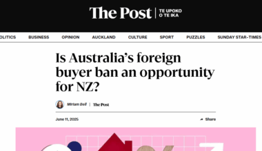 Impact PR client featured in media discussing foreign investment in NZ housing market