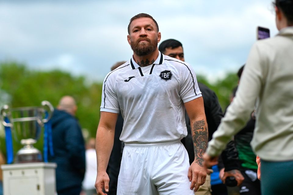Conor McGregor and his Blackforge team lost to Roc Celtic. Photo: Tom Beary / Sportsfile