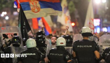 Serbia police clash with protesters calling for early election
