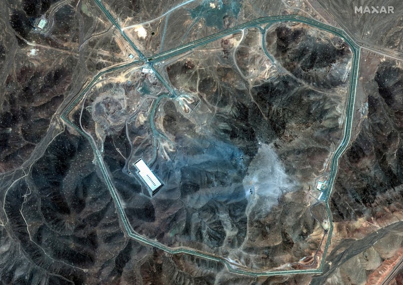 A satellite image shows damage at the Fordo enrichment facility in Iran after US strikes, June 22nd, 2025. Photograph: Maxar Technologies via The New York Times