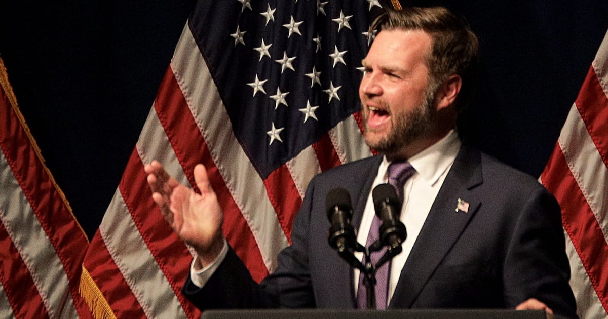JD Vance Flips Middle Finger in Bizarre ‘Pink-Haired People’ Jibe at GOP Dinner
