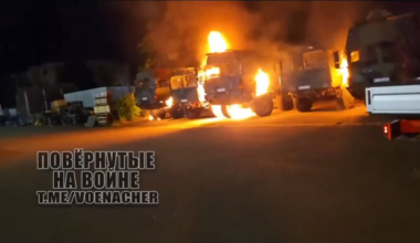 Russian propaganda channels have published a video in which unknown individuals set fire to several Rheinmetall MAN series logistics trucks with the Bundeswehr emblem in the city of Erfurt (Germany). 26.06.2025