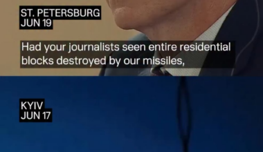 Two days after Russia hit a residential building in Kyiv, killing 23 people, Putin made cynical remarks while speaking with journalists