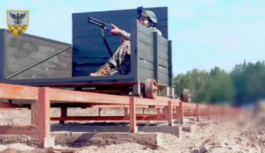 Ukrainian soldiers train to shoot down drones in motion using a shotgun - footage from the training range of the 242nd Training Center. June 2025