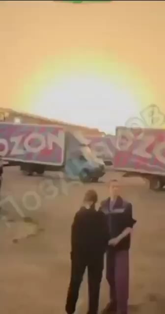 Bryanks airport in russia is struck by drones, causing a large explosion.