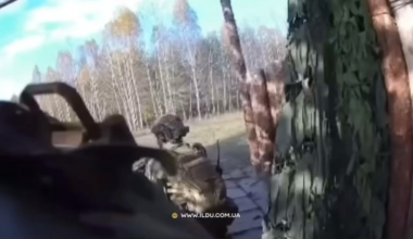 Helmet cam footage of foreign fighters from -omega team during an incursion into Russia/interview with a British  volunteer who fought was part of the raid