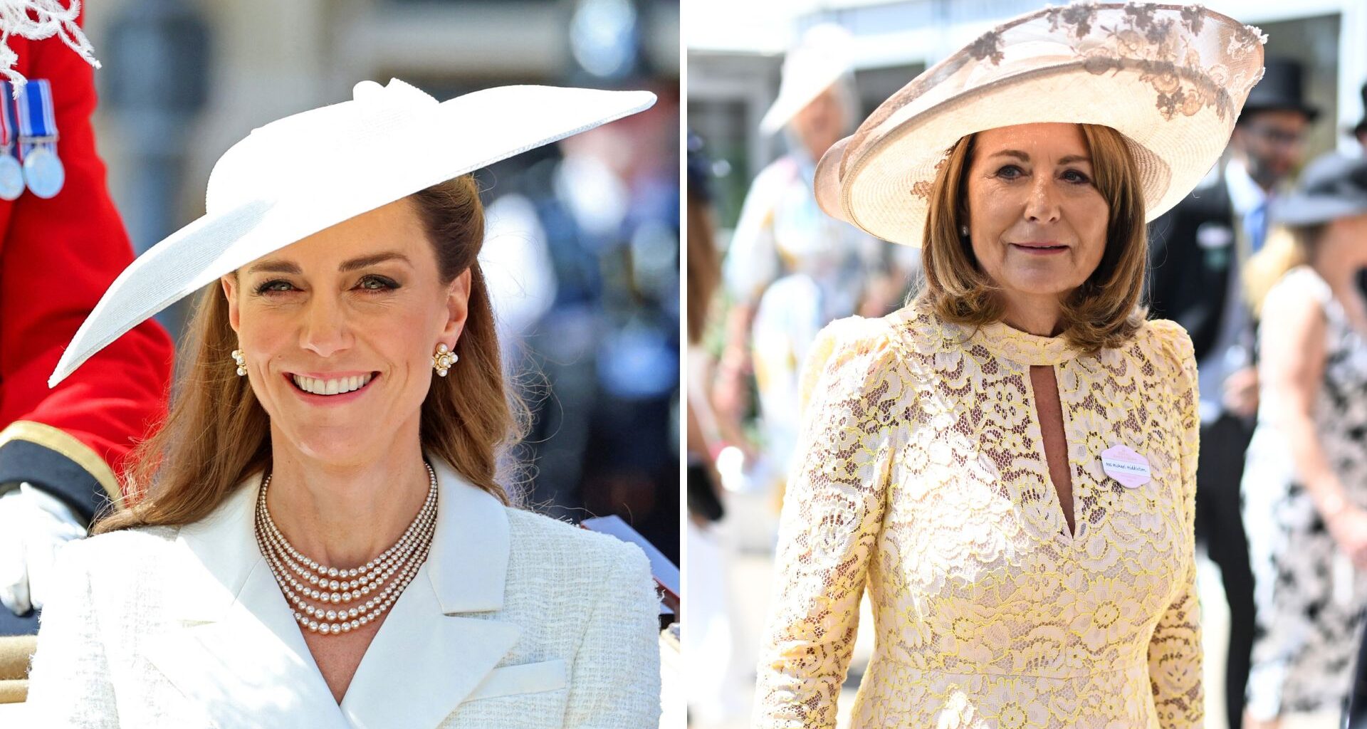 L-Kate Middleton, R-Carole Middleton