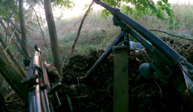 Ukrainian soldiers repel Russian infantry trying to creep up on their position with small arms fire. Outskirts of Robotyne, Zaporizhzhia Region, 2023 (Published on May 10, 2025)