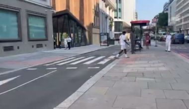 How on Earth are blind people expected to cross to the bus stop with reckless road users like these?