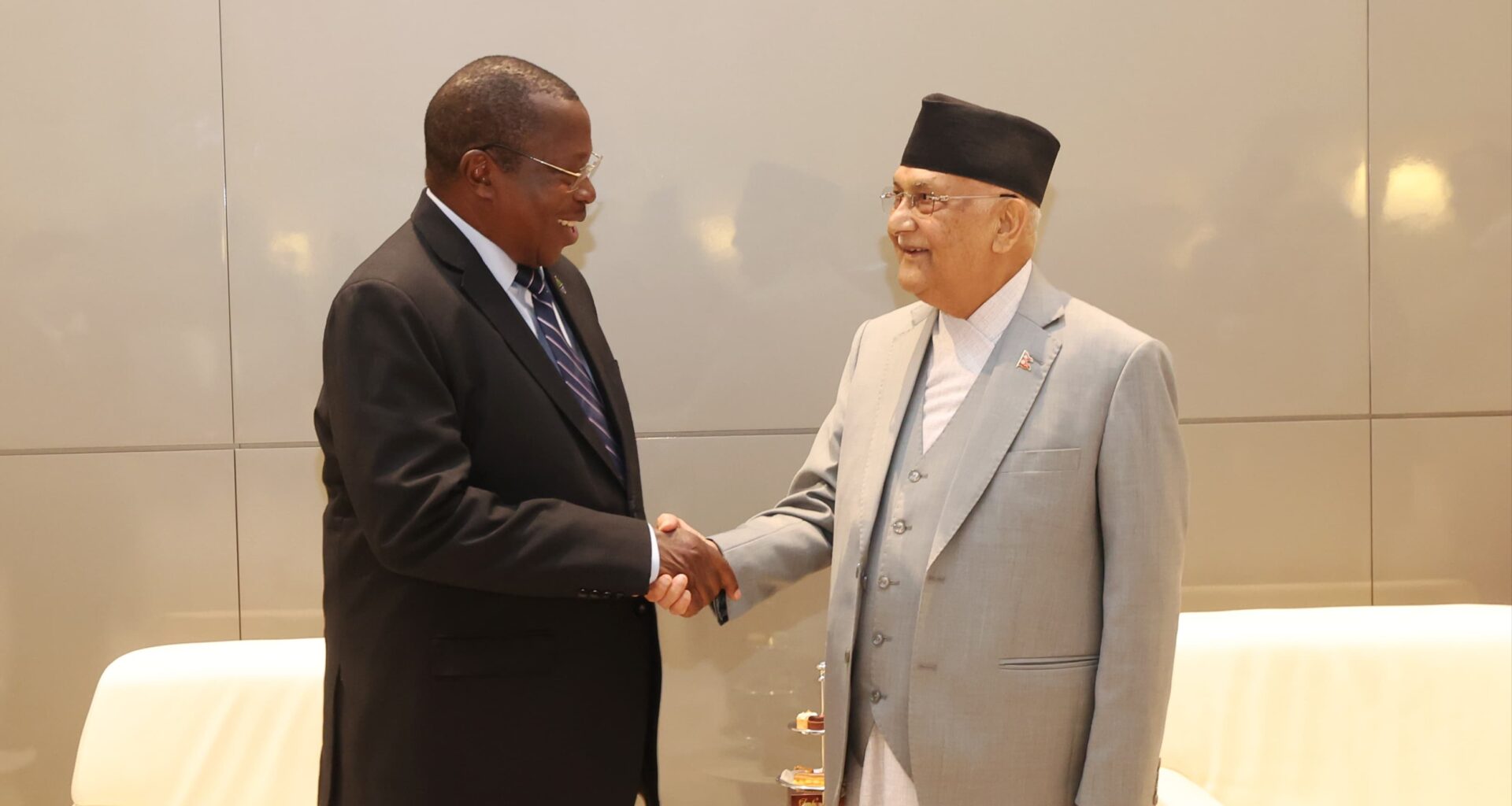 Prime Minister Oli meets Tanzanian vice president en route to Spain