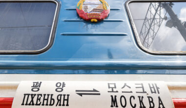 The Pyongyang-Moscow passenger train arrives at the Yaroslavsky railway station on June 25. The train service between Pyongyang and Moscow has resumed after a five-year suspension due to the Covid-19 pandemic. [TASS/YONHAP]