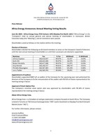 Africa Energy Announces Annual Meeting Voting Results