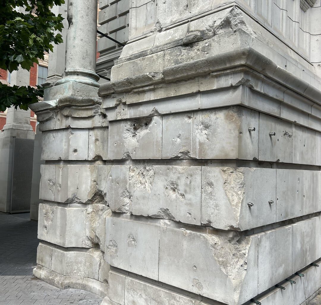 WW2 Bomb Damage at the V&A Museum