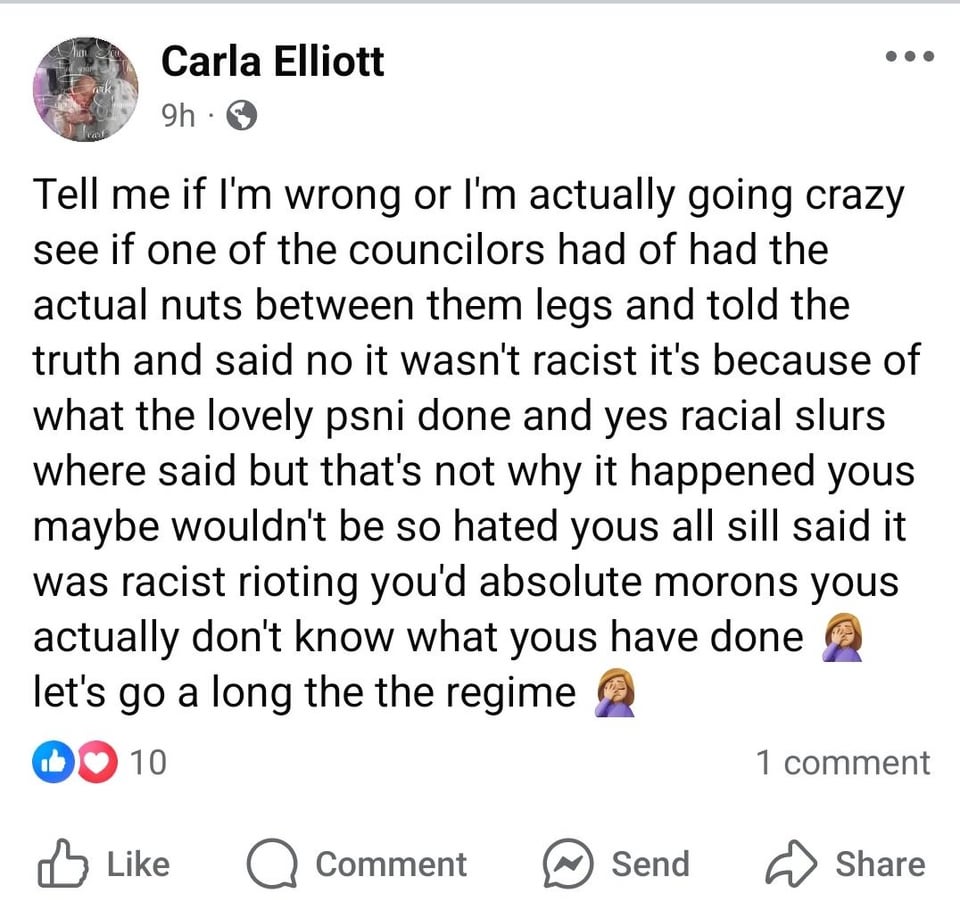 Riot Ma updates - denies and then admits racism in same post.