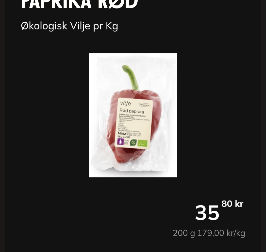"It's one paprika, Michael. How much could it cost, 179 kr/kg?"
